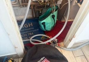 Power flushing out old water to replace with new clean water Square